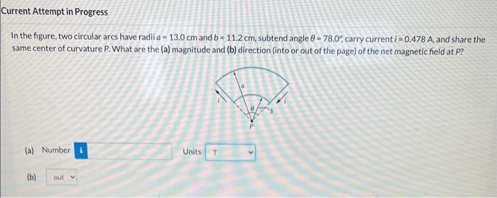 Solved In The Figure, Two Circular Arcs Have Radii A=13.0 Cm | Chegg.com