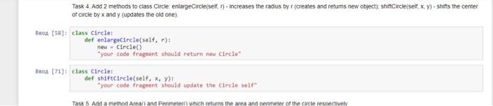 Solved Task 1. Create a class Circle with attributes | Chegg.com