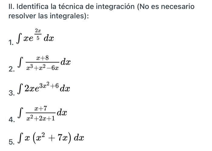 Solved Identify the method of integration (it's not necesary | Chegg.com