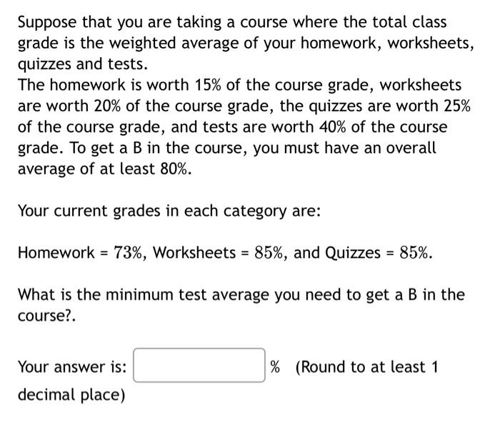 Solved Suppose that you are taking a course where the total | Chegg.com