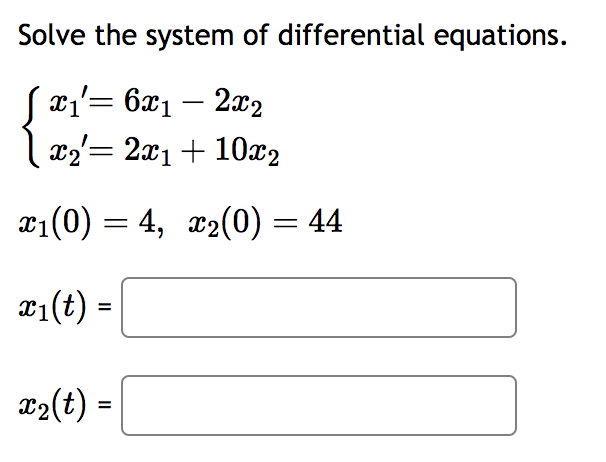 Solved Solve the system of differential | Chegg.com