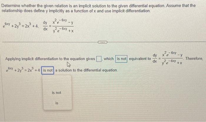 Solved Determine Whether The Given Relation Is An Implicit 0014