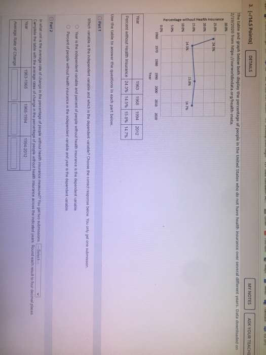 Solved 3. [-/14.5 Points) DETAILS MY NOTES ASK YOUR TEACHE | Chegg.com