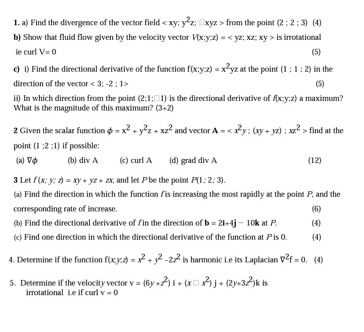 Solved 1 A Find The Divergence Of The Vector Field Xy Chegg Com