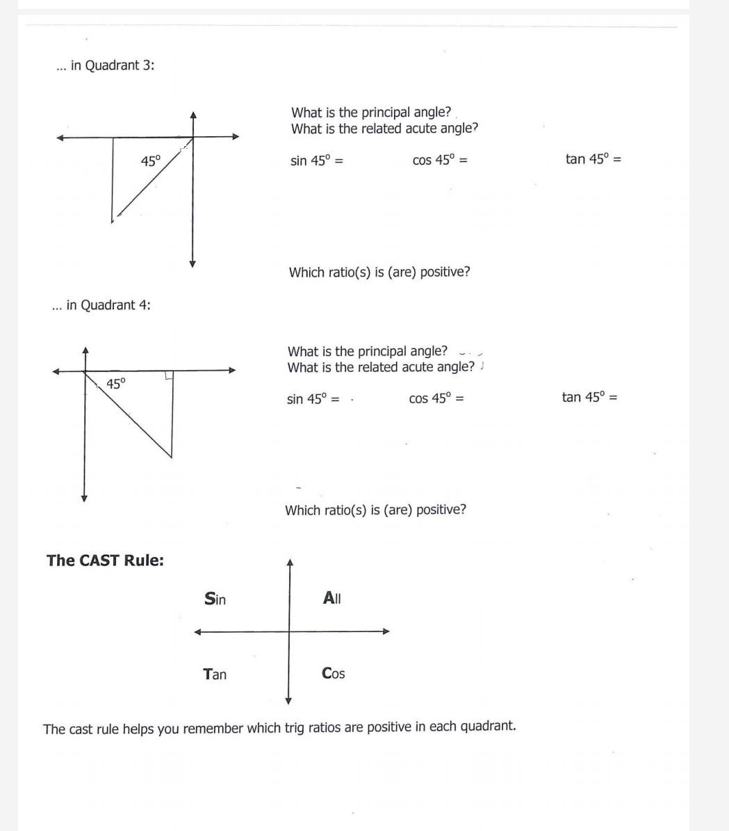 Cast Rule Questions Solved Which ratio(s) is (are) positive? ... in Quadrant 4: | Chegg.com