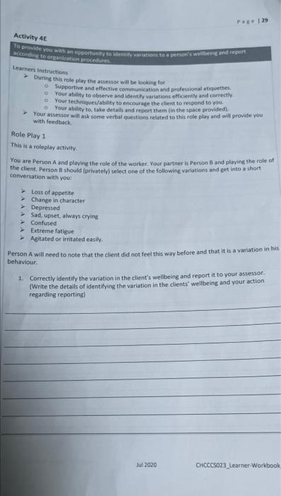 Solved Page 129 Activity 4E To provide you with an | Chegg.com