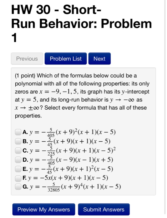 Solved Hw 30 Short Run Behavior Problem Previous Prob Chegg Com