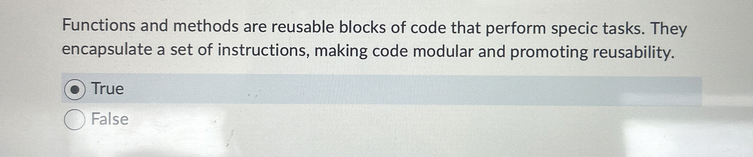 High Quality SOLUTION Functions and methods are reusable blocks of code ...