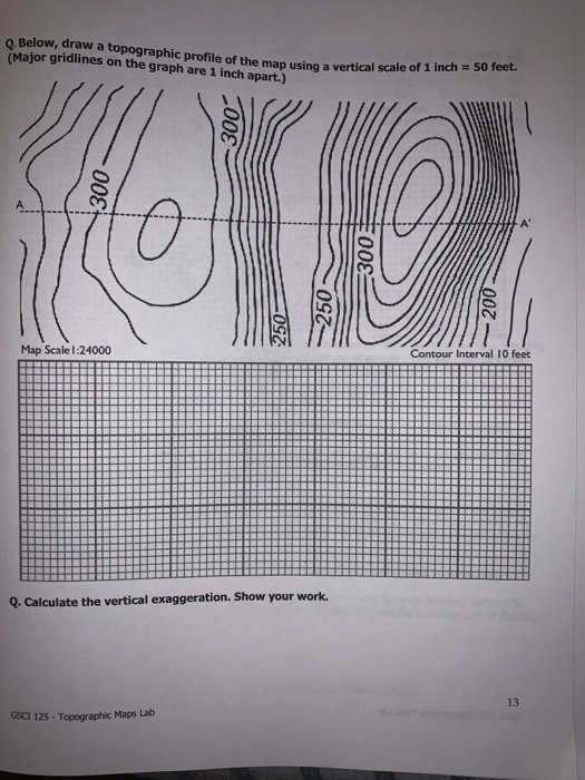 Solved: Topographic Profiles & Vertical Exaggeration Order... | Chegg.com