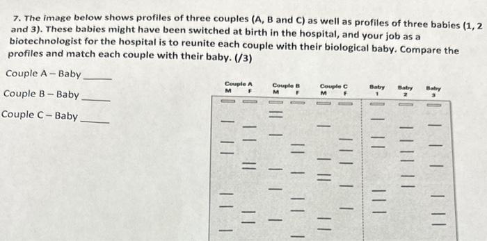 Solved 7. The image below shows profiles of three couples | Chegg.com
