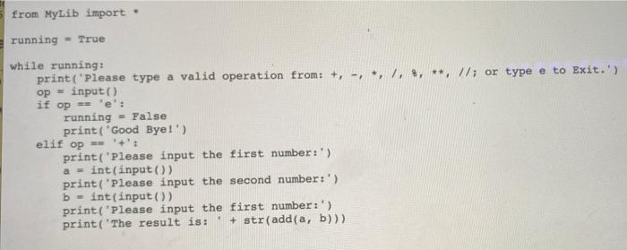 Solved Python Calculator (35%) In this programming | Chegg.com