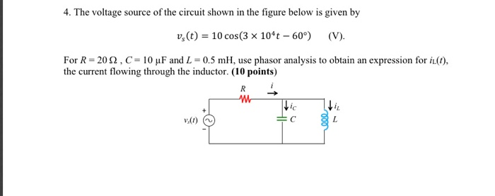 Solved 4. The voltage source of the circuit shown in the | Chegg.com
