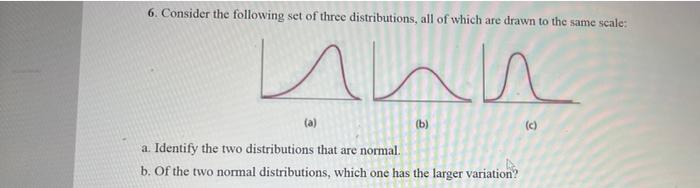 Solved 6. Consider the following set of three distributions, | Chegg.com