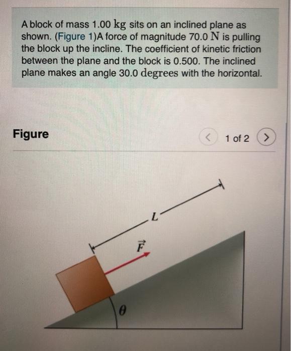 Solved A Block Of Mass 1.00 Kg Sits On An Inclined Plane As | Chegg.com