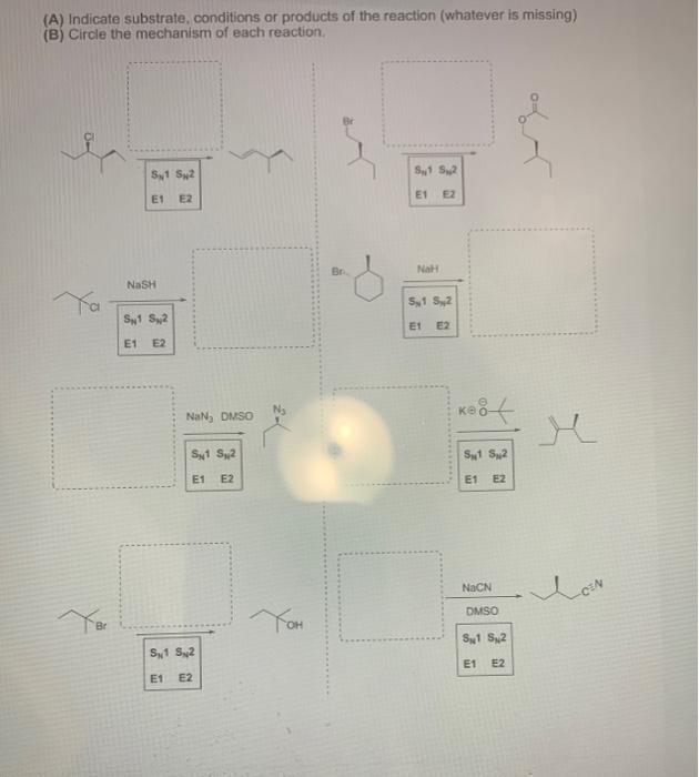 Solved (A) Indicate substrate, conditions or products of the | Chegg.com