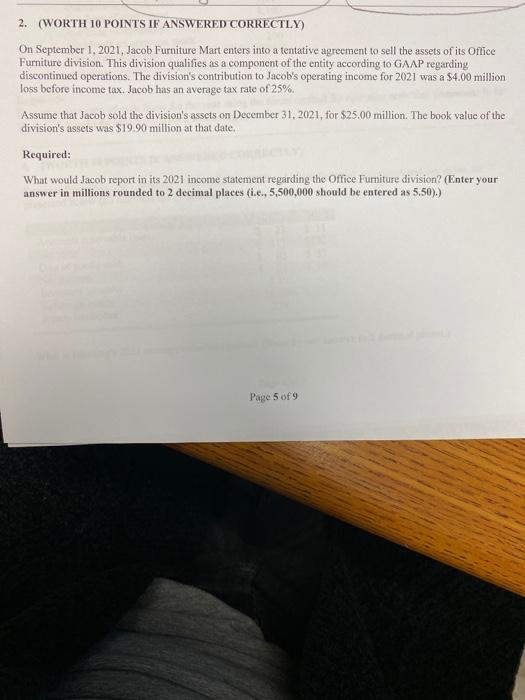 Solved 2. (WORTH 10 POINTS IF ANSWERED CORRECTLY) On