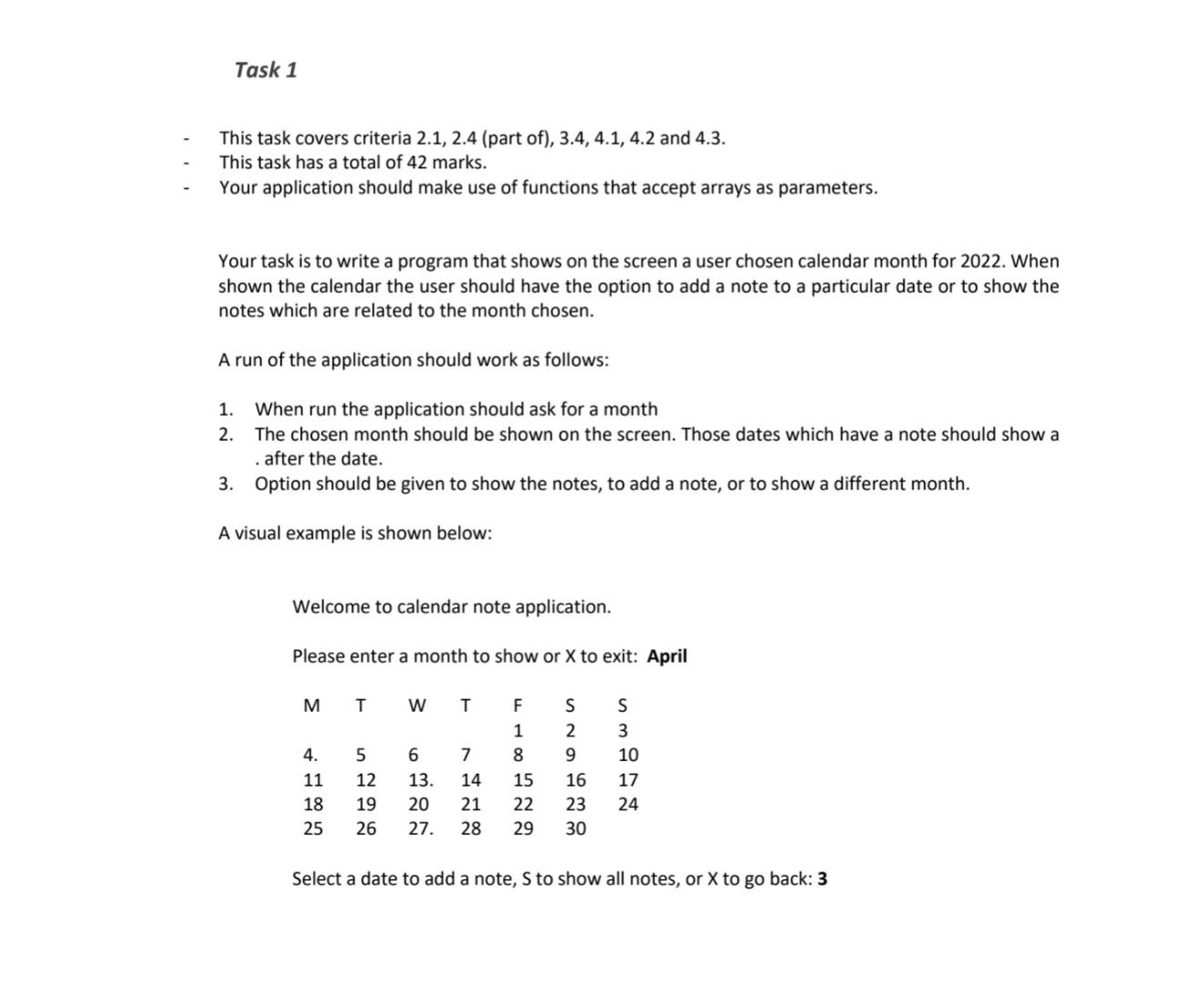 Solved Task 1 This task covers criteria 2.1, 2.4 (part of), | Chegg.com