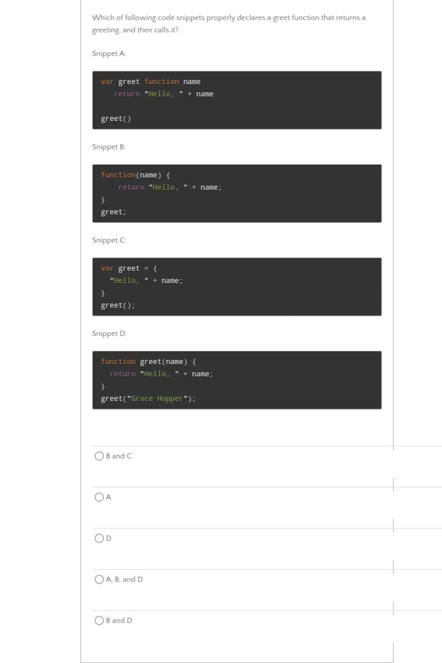 Solved Which of following code snippets properly declares a | Chegg.com