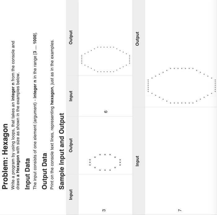 Solved Problem: Hexagon Write a program by using loops, that | Chegg.com