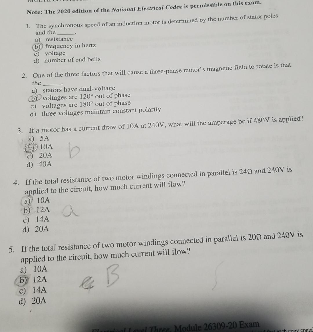 Nec Code Questions Solved Note: The 2020 edition of the National Electrical | Chegg.com