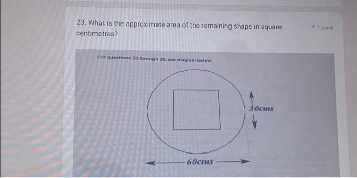 Solved 23. What is the approximate area of the remaining | Chegg.com