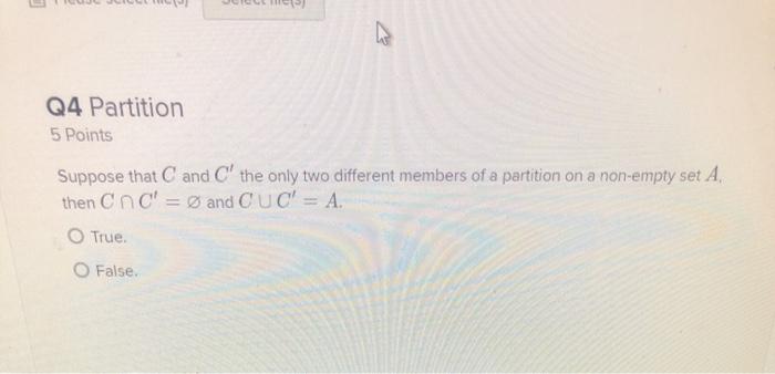 Solved Q4 Partition 5 Points Suppose that C and C' the only | Chegg.com