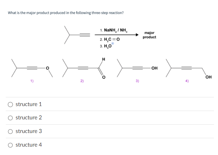 Solved What is the major product produced in the following | Chegg.com