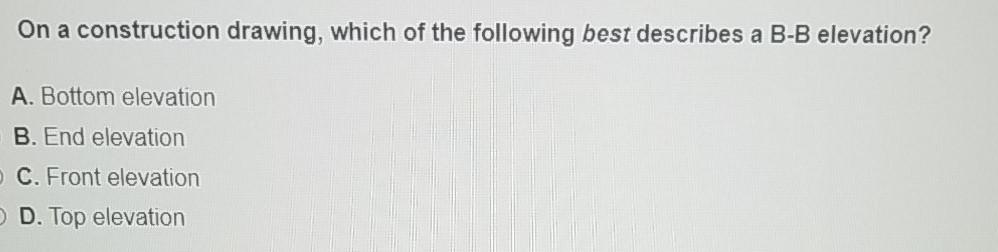 Solved On a construction drawing, which of the following | Chegg.com