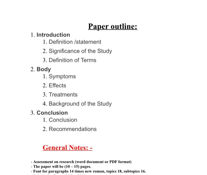 10 page research paper outline format