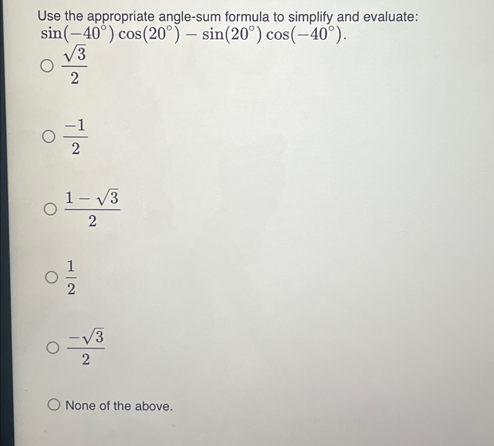 Angle Sum Formula
