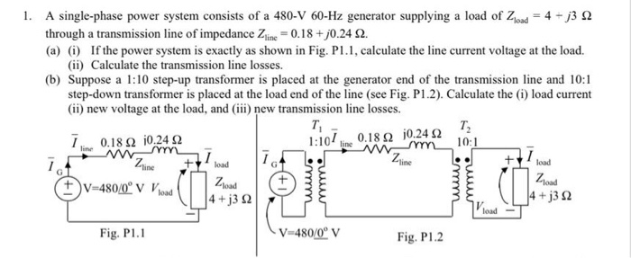 Solved 1. A single-phase power system consists of a 480-V | Chegg.com