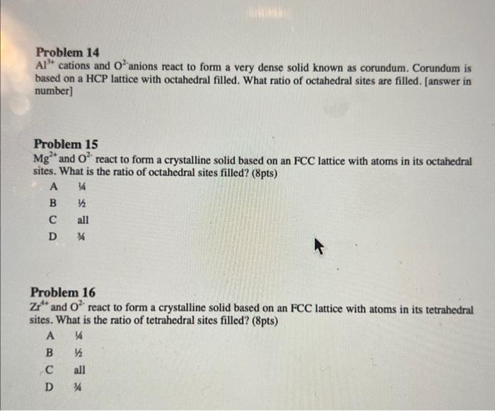 Solved Problem 11 What would be the composition of a crystal | Chegg.com