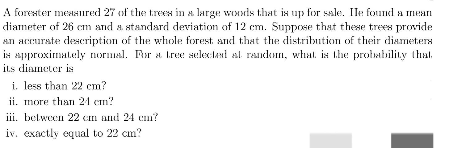 Solved A forester measured 27 ﻿of the trees in a large woods | Chegg.com