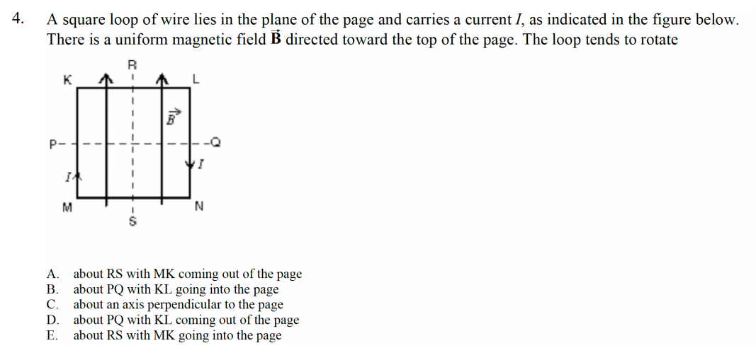 Solved 4. ﻿A square loop of wire lies in the plane of the | Chegg.com