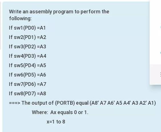 Solved Write an assembly program to perform the following: | Chegg.com