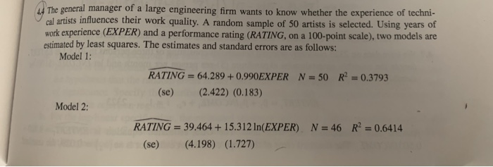 OLS Regression - The general manager of an engineering firm wants