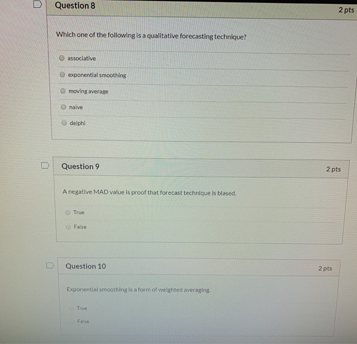 Solved D Question 6 2 Pt One Feature Common To Good Chegg