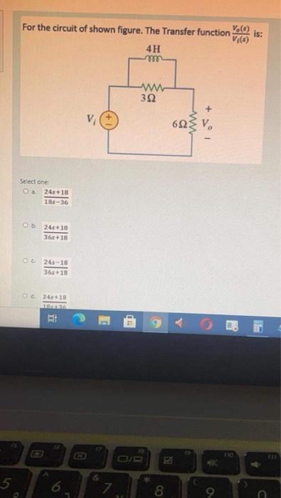 Solved is: For the circuit of shown figure. The Transfer | Chegg.com