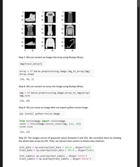 Solved LAB ASSIGNMENT - Choose an image in Fashion-MNIST | Chegg.com