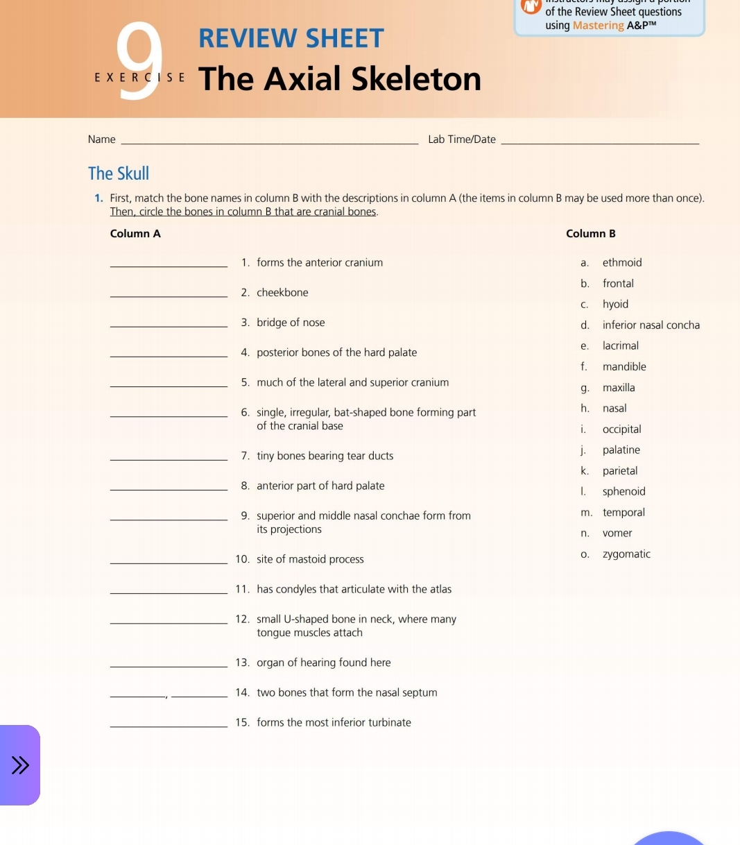 Solved REVIEW SHEETof the Review Sheet questionsusing | Chegg.com