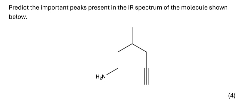 Solved Predict the important peaks present in the IR | Chegg.com