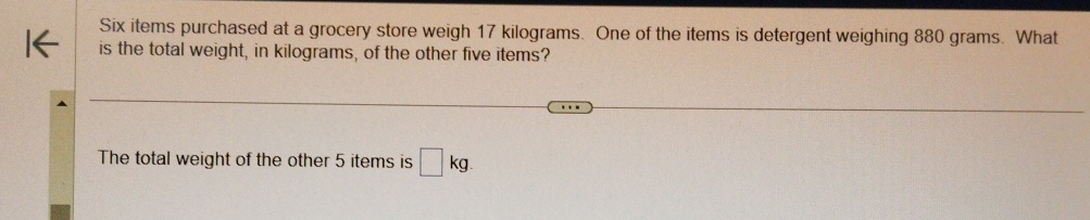 Solved Six items purchased at a grocery store weigh 17 | Chegg.com