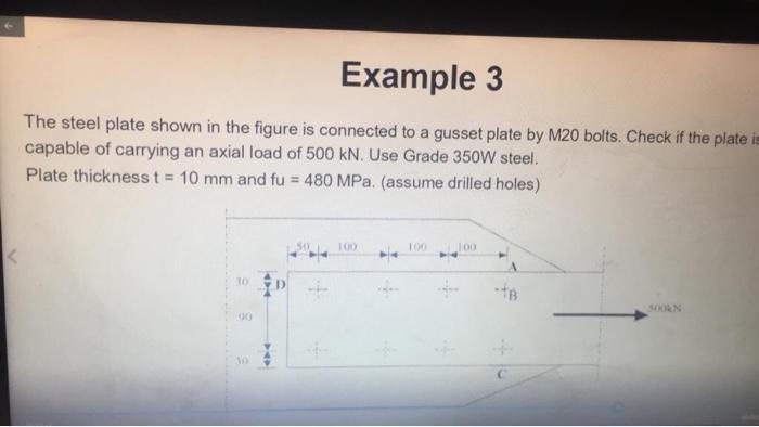 Solved Example 3 The steel plate shown in the figure is | Chegg.com