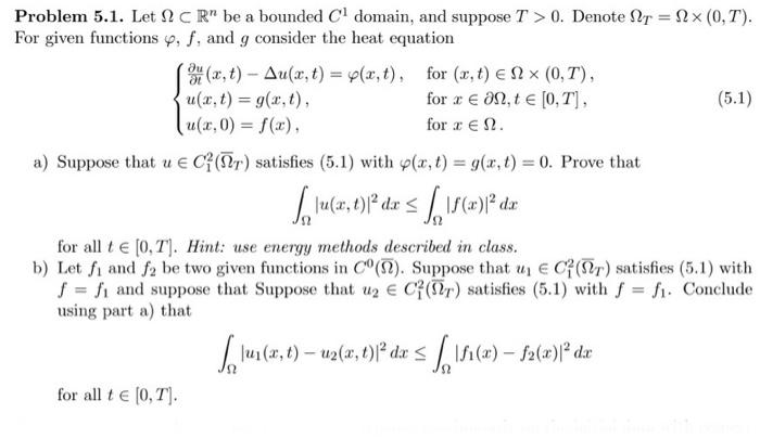 Solved Problem 5.1. Let Ω⊂Rn be a bounded C1 domain, and | Chegg.com
