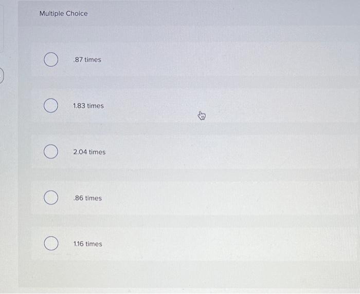 What is the quick ratio for 2017?Multiple Choice 87 | Chegg.com