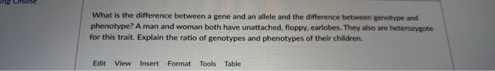 Solved What is the difference between a gene and an allele | Chegg.com