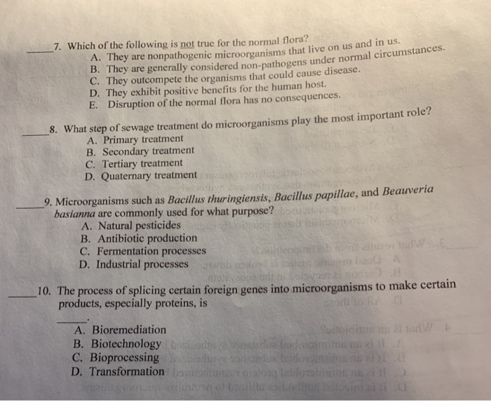 Solved 7 Which Of The Following Is Not True For The Normal Chegg Com   Image 