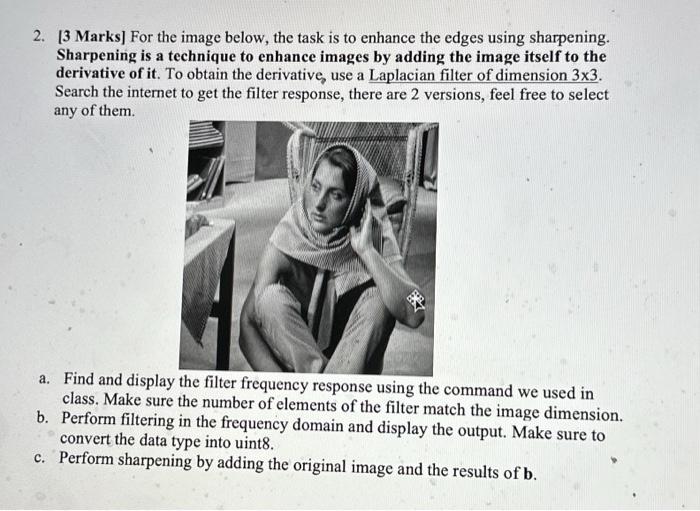 Solved 2. [3 Marks] For the image below, the task is to | Chegg.com
