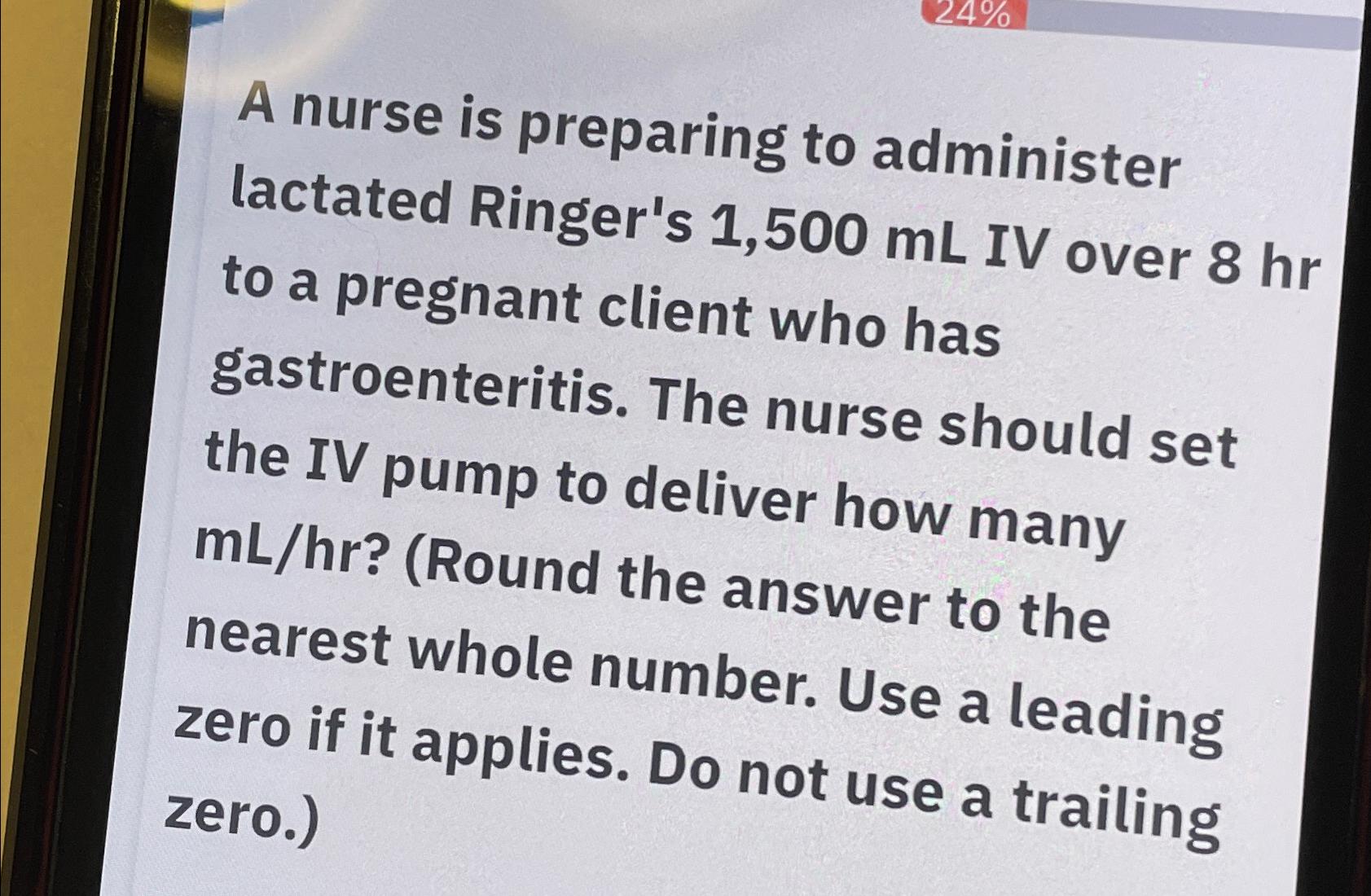 Solved A nurse is preparing to administer lactated Ringer's | Chegg.com