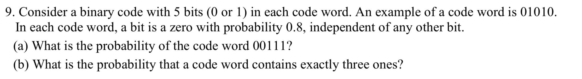 Solved Consider a binary code with 5 ﻿bits or 1 | Chegg.com